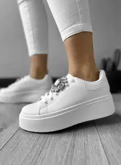 Adidasi dama casual albi 221 T5-1