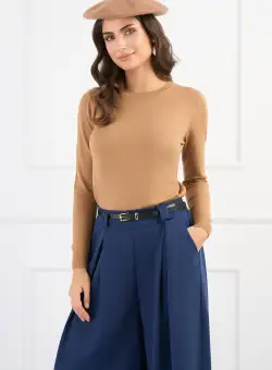 Bluza din tricot maro camel