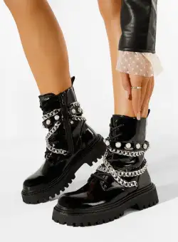 Bocanci dama rock negri Harumi