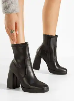 Botine cu toc gros Paloma negre