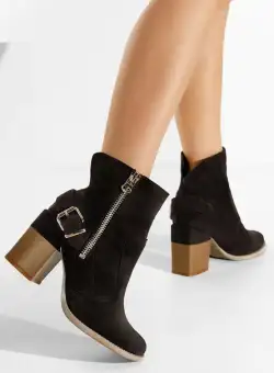 Botine dama cu toc Laroya negre