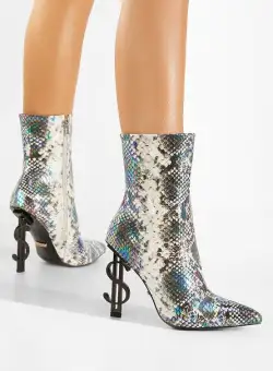 Botine elegante argintii Ferrara