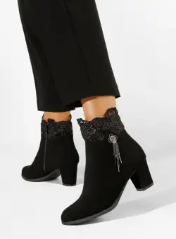 Botine elegante negre Natira