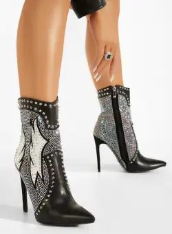 Botine elegante negre Ternisa