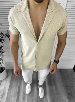 Camasa barbati casual bej 12480 O3-3.1