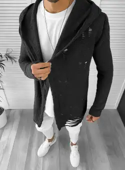 Cardigan barbati gri inchis slim fit ZR T3559 k23