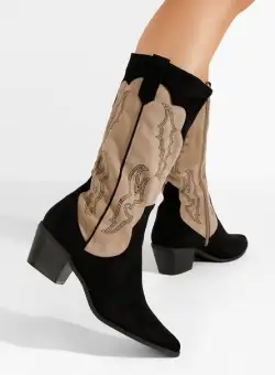 Cizme cowboy dama Kania negre
