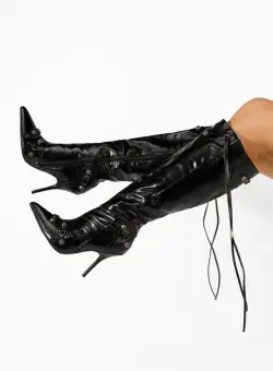 Cizme stiletto Supreme negre