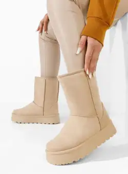 Cizme tip ugg Gattera bej
