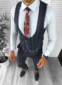Compleu barbati Vesta + Pantaloni bleumarin inchis B5517 X4