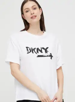 Dkny tricou de pijama culoarea alb