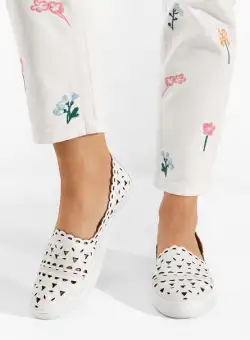 Espadrile dama piele Melusina B albe