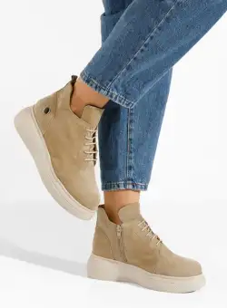 Ghete dama piele intoarsa Fianna V2 bej