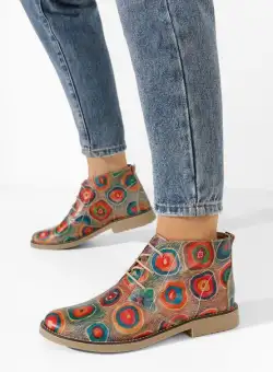 Ghete dama piele Kalisa V14 multicolore