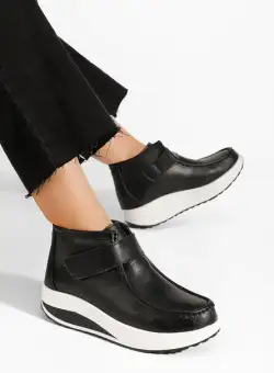 Ghete dama piele Valara negre