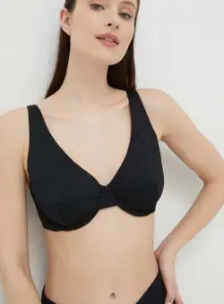Hollister Co. sutien de baie culoarea negru, cupa moale