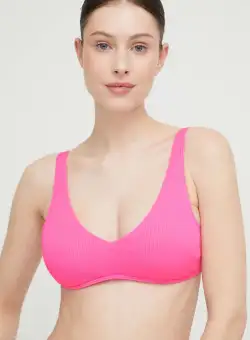 Hollister Co. sutien de baie culoarea roz, cupa usor rigidizata