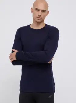 Icebreaker Longsleeve din lână culoarea albastru marin
