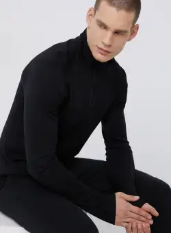 Icebreaker Longsleeve din lână culoarea negru
