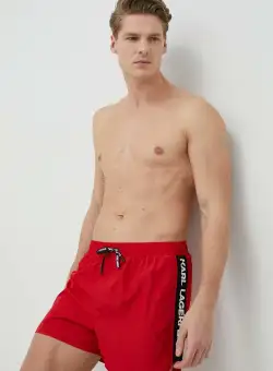 Karl Lagerfeld pantaloni scurti de baie culoarea rosu