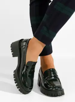 Mocasini cu talpa groasa Elysia verzi