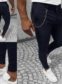 Pantaloni barbati casual bluemarin + lant 12099 H5-3