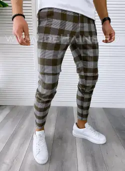 Pantaloni barbati casual regular fit in carouri B1729 I18