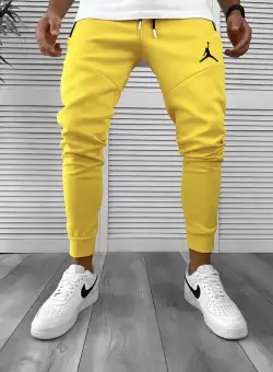 Pantaloni de trening mustar conici silon 12361 N1-2