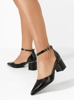 Pantofi cu toc gros Charmella negri