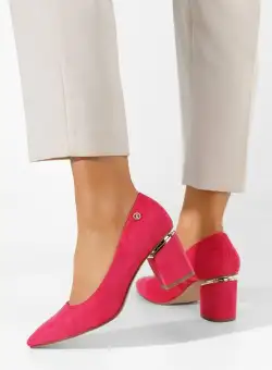 Pantofi cu toc gros eleganti Nelia V2 B fucsia