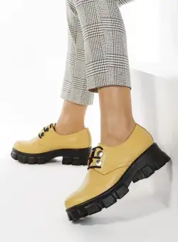 Pantofi derby dama galbeni Madina