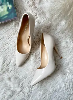 Pantofi eleganti dama cu toc subtire bej GH105 N7-3