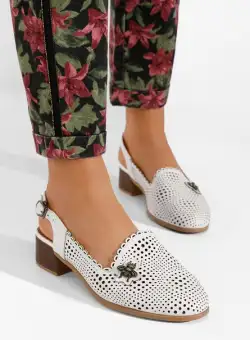 Pantofi slingback Catrivana V2 albi