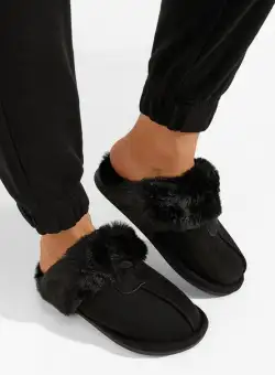 Papuci de casa dama Zonya negri