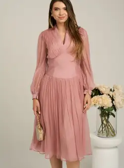 Rochie Leonard Collection din matase naturala roz