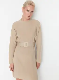 Rochie midi bej Carmona