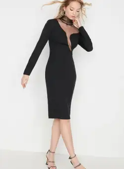 Rochie midi Kerri neagra