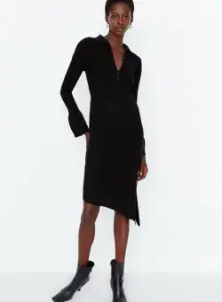 Rochie midi neagra Inca