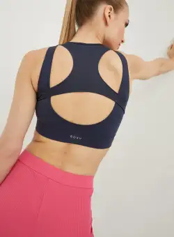 Roxy sutien 6212109000 culoarea albastru marin, neted