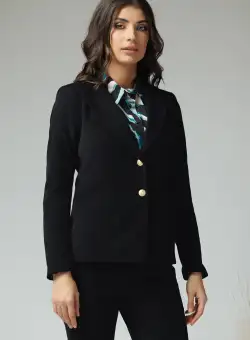 Sacou Moze office din velur negru cu buzunare