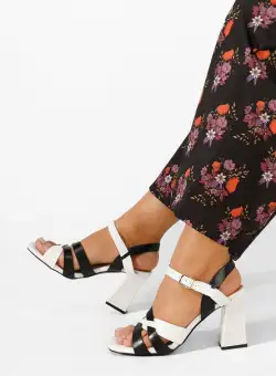 Sandale cu toc gros Viona negre