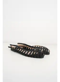 Sandale Ilona negre casual cu talpa joasa