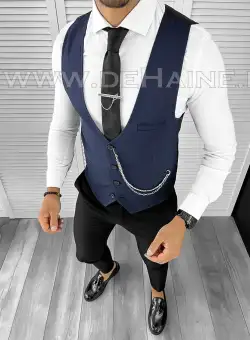 Vesta barbati eleganta slim fit bleumarin B8151 140-6 E