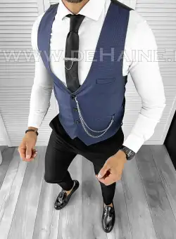 Vesta barbati eleganta slim fit bleumarin B8155 102-2 E~