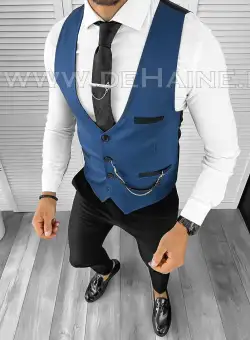 Vesta barbati eleganta slim fit bleumarin B8159 Q1-1