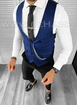 Vesta barbati eleganta slim fit bleumarin B8183 141-6 E