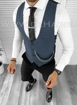 Vesta barbati eleganta slim fit bleumarin B8189 142-6 E