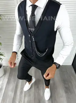 Vesta barbati eleganta slim fit bleumarin V52 O3-3.1