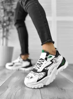 Adidasi barbati albi cu verde 260 T2-3