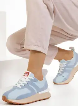 Adidasi cu talpa inalta Pueblo albastri